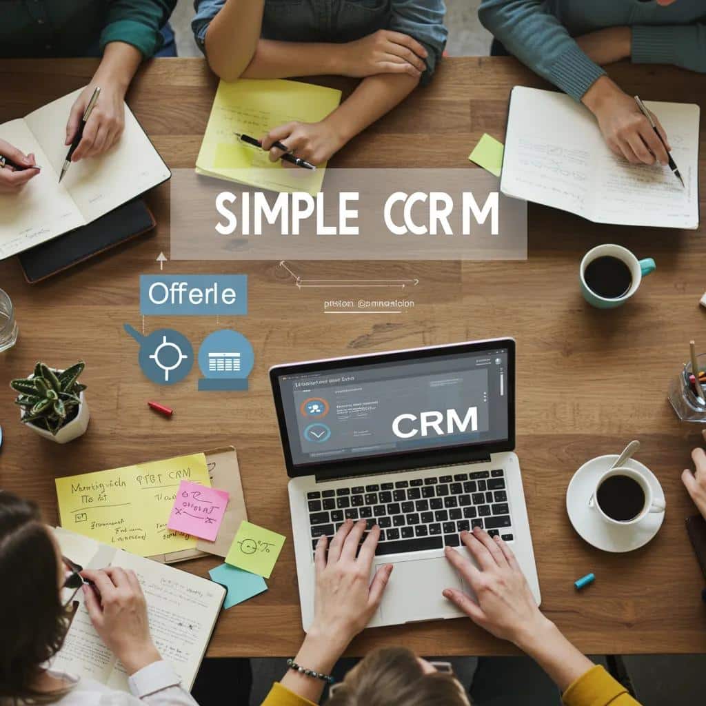 A small business team brainstorming CRM implementation strategies together